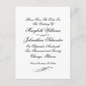 Toile & Kalligrafie Hochzeit Speichern Sie das Dat Einladungspostkarte (Vorderseite)