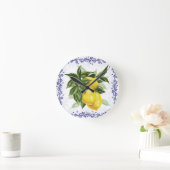 Toile Lemons Clock Runde Wanduhr (Zuhause)