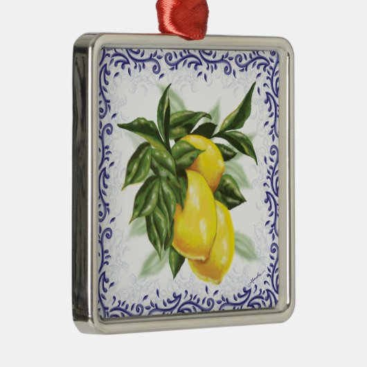 Toile Lemons Ornament (Rechts)