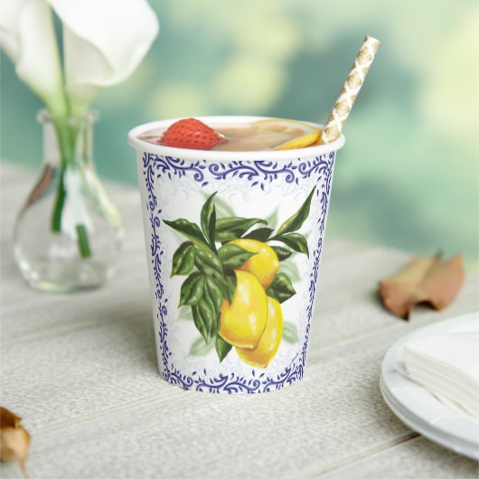 Toile Lemons Paper Cups Pappbecher (In Situ)