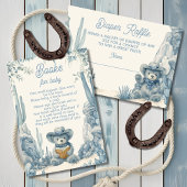 Toile Little Cowboy Teddy Bear Books for Baby card Einladung