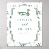 Toile Mallard Duck Gender Neutral Favors & Treats Poster (Vorne)