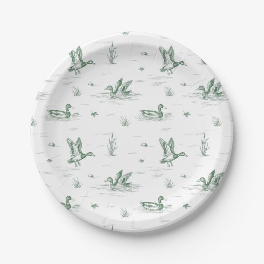 Toile Mallard Ente Geschlechtsneutral Pappteller (Vorderseite)