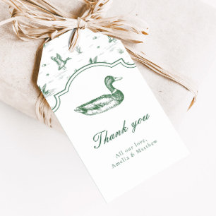 Toile-Mallard-Enten-Neutral-Taufgeschenk Geschenkanhänger