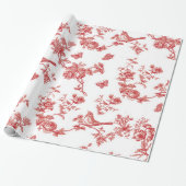 Toile mit Blumen und Vögeln Geschenkpapier (Ungerollt)