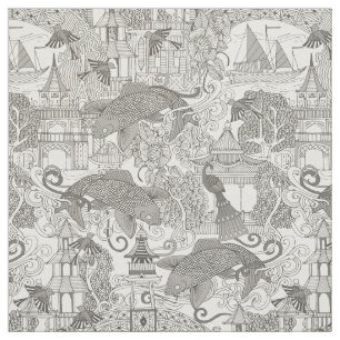toile Mono des Chinoiserie Stoff