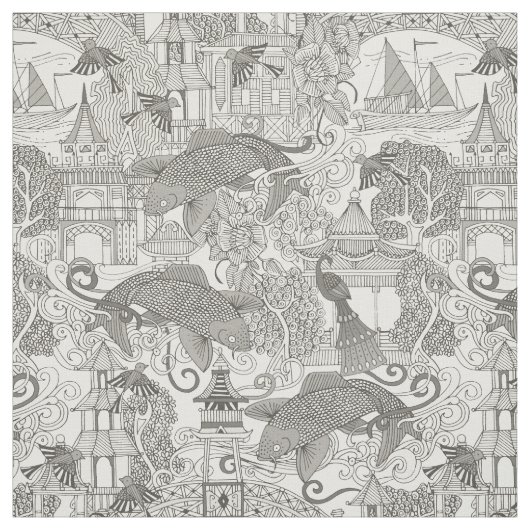 toile Mono des Chinoiserie Stoff (Muster)