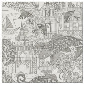 toile Mono des Chinoiserie Stoff (Nahaufnahme)