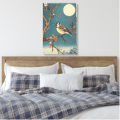 Toile Moonlit Bird on Blossom Branch Leinwanddruck (Insitu (Schlafzimmer))