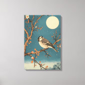 Toile Moonlit Bird on Blossom Branch Leinwanddruck (Vorderseite)