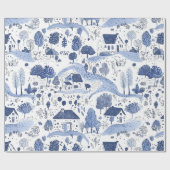 Toile-Muster Englische Landschaft Geschenkpapier (Flach)