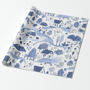 Toile-Muster Englische Landschaft Geschenkpapier