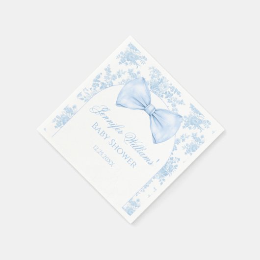 Toile Niedlich Blue Chic Bow Krawatte Baby Boy Dus Serviette (Ecke)