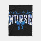 Toile Nurse Bow Blue Coquette Mutter Ba Fleecedecke (Vorderseite)