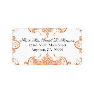 Toile orange n weiße adressaufkleber