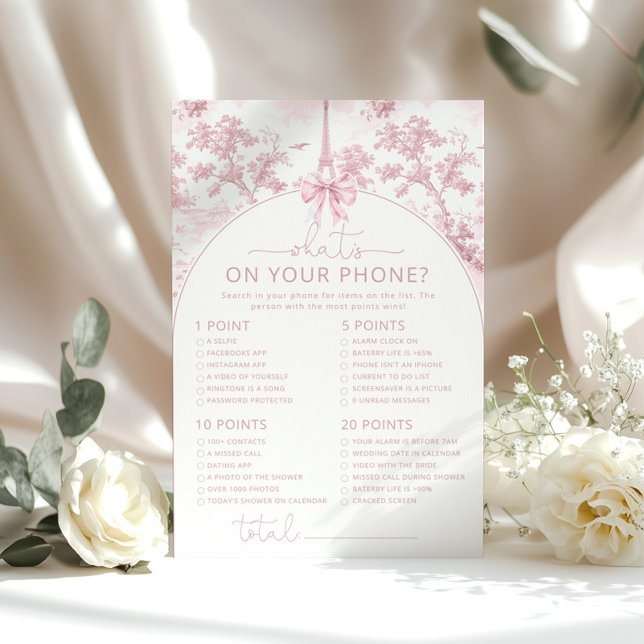 Toile Paris what's on your phone pink bridal game (Von Creator hochgeladen)