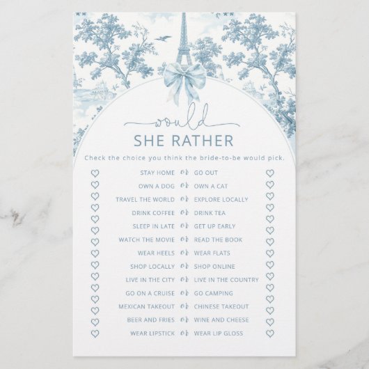 Toile Parisian Wäre ihr lieber Brautparty (Vorderseite)