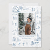 Toile Pattern Winter Wonderland Ferienkarte Einladung (Vorderseite)
