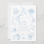 Toile Peter the Rabbit Beatrix Baby Shower Einladung (Vorderseite)