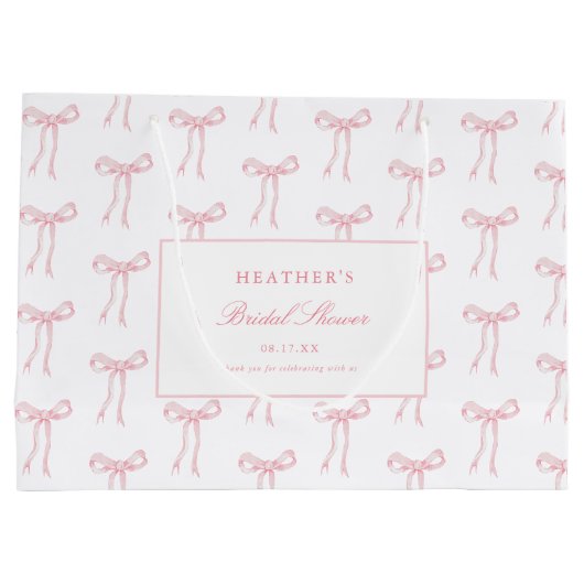 Toile Pink Bow binden das blaue Brautparty des Kno Große Geschenktüte (Rückseite)