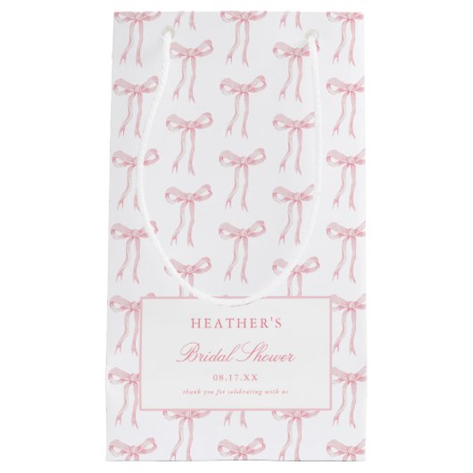 Toile Pink Bow binden das blaue Brautparty des Kno Kleine Geschenktüte (Vorderseite)