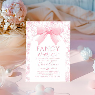 Toile Pink Bow Extravagant einen Geburtstag Einlad Einladung