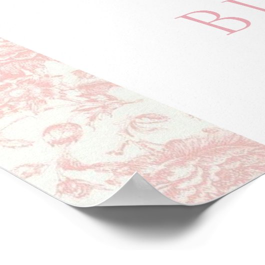 Toile Pink Bow Geburtstag Begrüßungszeichen Poster (Ecke)