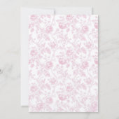 Toile Pink Bow Sie bindet das Brautparty des Knote Einladung (Rückseite)