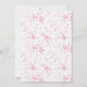 Toile Pink Floral Bridal Brunch Einladung (Rückseite)