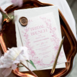 Toile Pink Floral Bridal Brunch Einladung<br><div class="desc">Einladung zum französischen Toile Pink Bridal Brunch | Chinoiserie etwas Blau,  bevor ich Bridal Dusche Einladungen.</div>