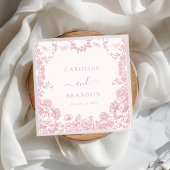 Toile Pink Floral Chinoiserie Wedkins Serviette