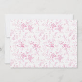 Toile Pink Floral Hochzeit Probe Dinner Einladung (Rückseite)