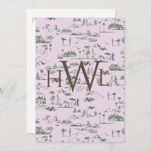 Toile Pink Moderne Brautdusche Einladung (Vorne/Hinten)