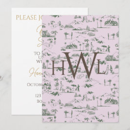 Toile Pink Moderne Brautdusche Einladung