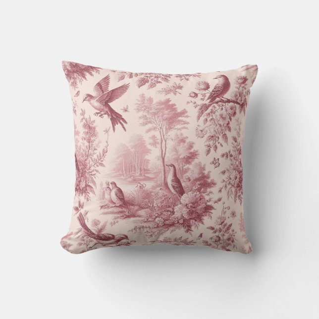 Toile Pink Vintag Kissen (Vorderseite)