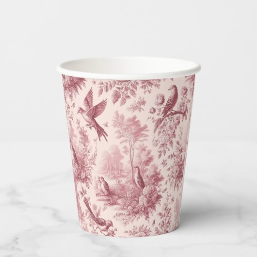 Toile Pink Vintag Pappbecher (Rückseite)