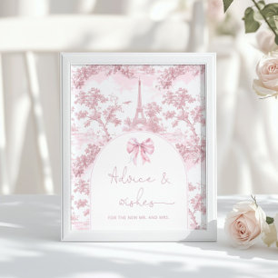 Toile rosa Paris Ratschläge und Wünsche für Neuver Poster