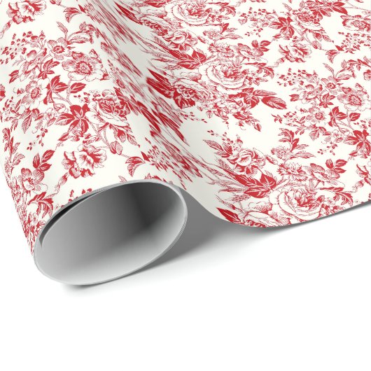 Toile Roses Geschenkpapier (Rolleneckpunkt)