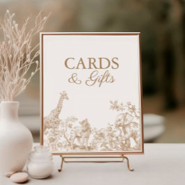 Toile Safari Baby Shower Cards & Gifts Sign Poster
