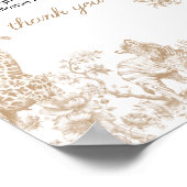 Toile Safari Baby Shower Diaper Raffle Sign Poster (Ecke)
