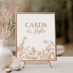 Toile Safari Baby Shower Karten & Geschenke Schild