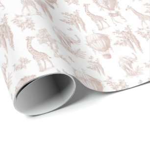 Toile Safari Geschlechtsneutral Heißluftballons Geschenkpapier