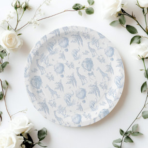 Toile Safari Hot Air Balloons Babydusche Pappteller