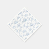 Toile Safari Hot Air Balloons Blue Baby Dusche Serviette (Ecke)