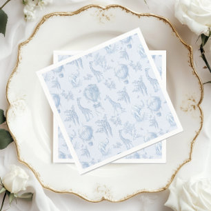 Toile Safari Hot Air Balloons Blue Baby Dusche Serviette