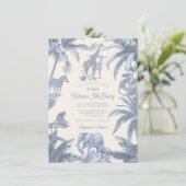 Toile Safari Jungle Babydusche Einladung (Stehend Vorderseite)