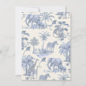 Toile Safari Jungle Babydusche Einladung (Rückseite)