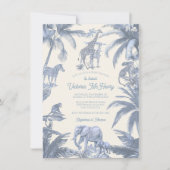 Toile Safari Jungle Babydusche Einladung (Vorderseite)