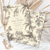 Toile Safari Jungle Babydusche Einladung