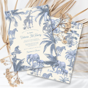Toile Safari Jungle Babydusche Einladung
